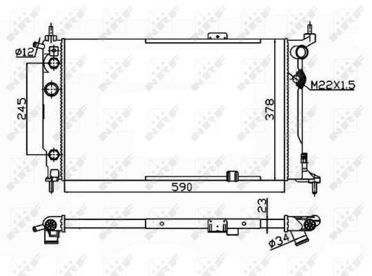 Radiador, refrigeración del motor NRF B.V. ref. 54201