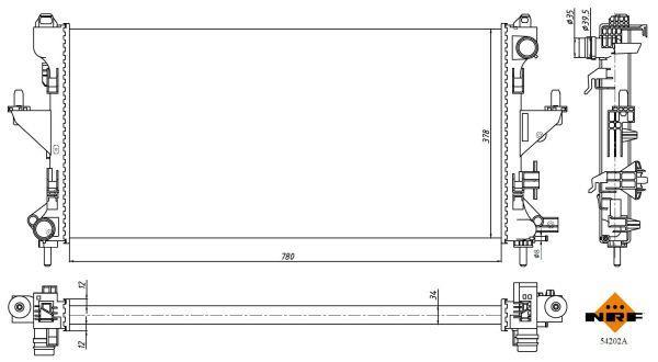 Radiateur moteur (Radiateur de refroidissement) NRF B.V. 54202A