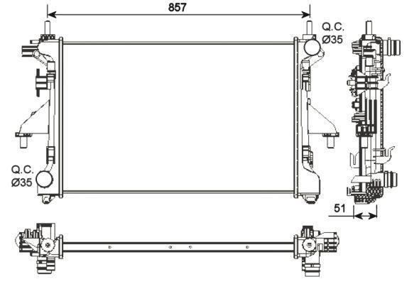 Radiateur moteur (Radiateur de refroidissement) NRF B.V. 54203