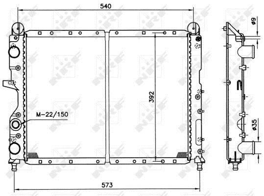 Radiador, refrigeración del motor NRF B.V. ref. 54501