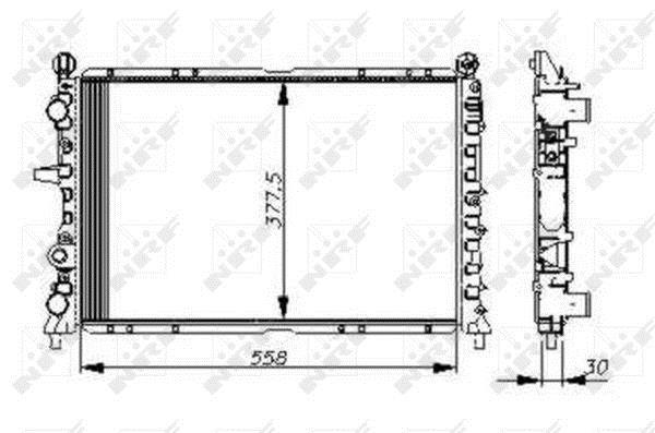 Radiador, refrigeración del motor NRF B.V. ref. 54502