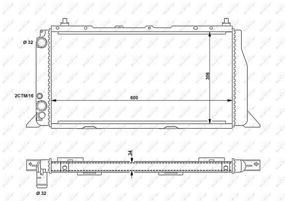Radiateur moteur (Radiateur de refroidissement) NRF B.V. ref. 54603