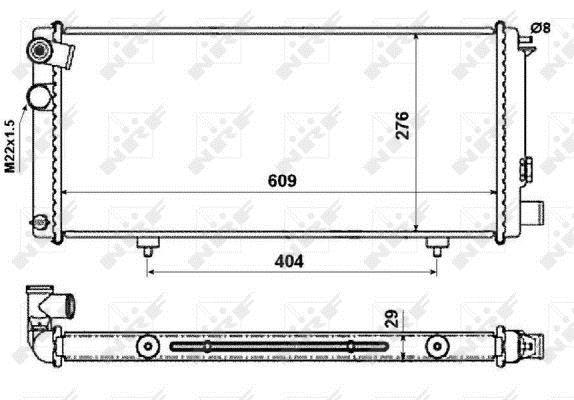 Radiador, refrigeración del motor NRF B.V. ref. 54628