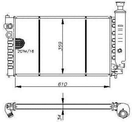 Radiateur moteur (Radiateur de refroidissement) NRF B.V. 54635