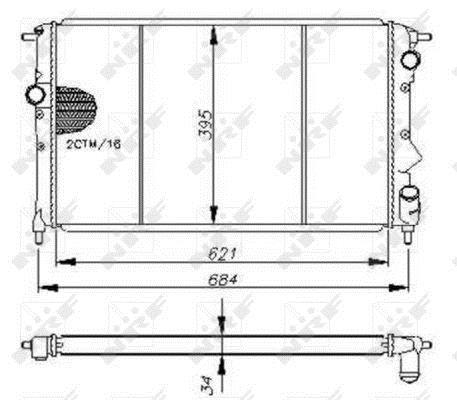 Radiateur moteur (Radiateur de refroidissement) NRF B.V. ref. 54650