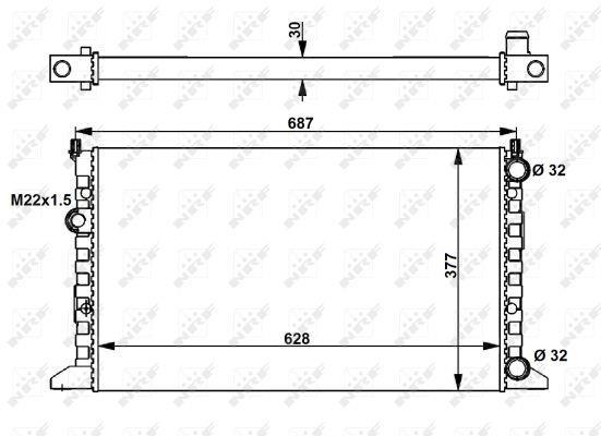 Radiador, refrigeración del motor NRF B.V. ref. 54657
