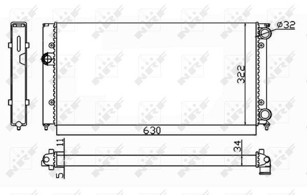 Radiador, refrigeración del motor NRF B.V. ref. 54664
