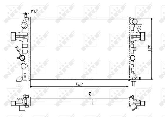 Radiateur moteur (Radiateur de refroidissement) NRF B.V. 54668A