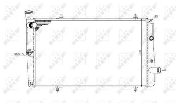 Radiador, refrigeración del motor NRF B.V. ref. 54669