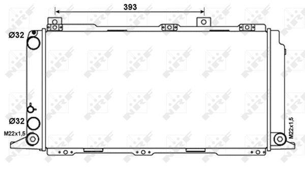 Radiador, refrigeración del motor NRF B.V. ref. 54675