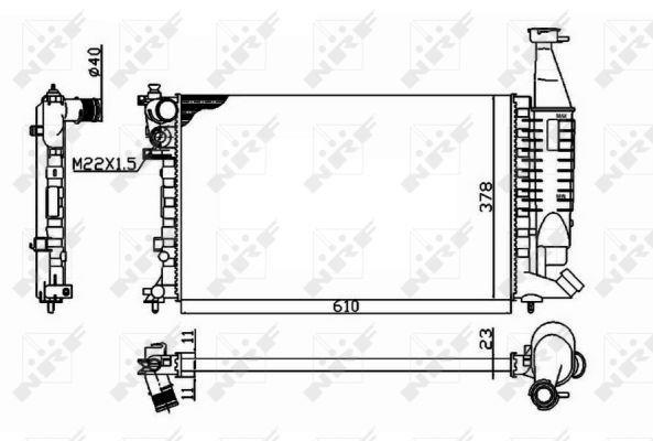 Radiador, refrigeración del motor NRF B.V. ref. 54677
