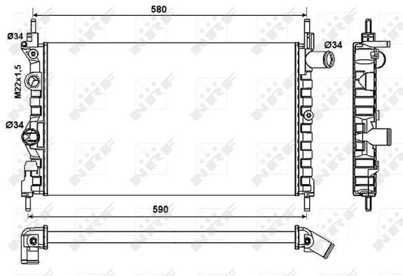 Radiateur moteur (Radiateur de refroidissement) NRF B.V. ref. 54682
