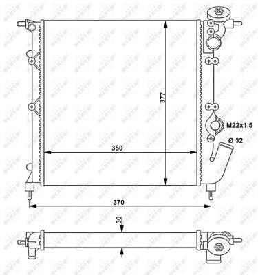 Radiador, refrigeración del motor NRF B.V. ref. 54685
