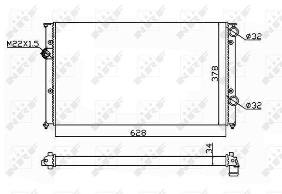 Radiador, refrigeración del motor NRF B.V. ref. 54693