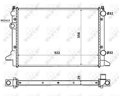 Radiador, refrigeración del motor NRF B.V. ref. 54695