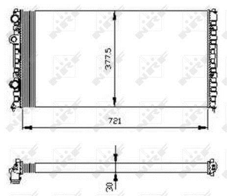Radiador, refrigeración del motor NRF B.V. ref. 54696