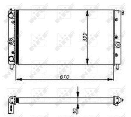 Radiador, refrigeración del motor NRF B.V. ref. 54700