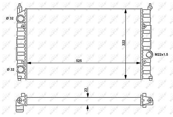 Radiador, refrigeración del motor NRF B.V. ref. 54707