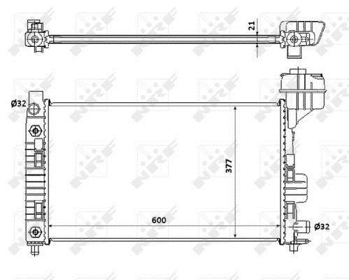 Radiador motor NRF B.V. 54718
