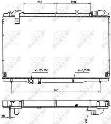Radiador, refrigeración del motor NRF B.V. ref. 54750