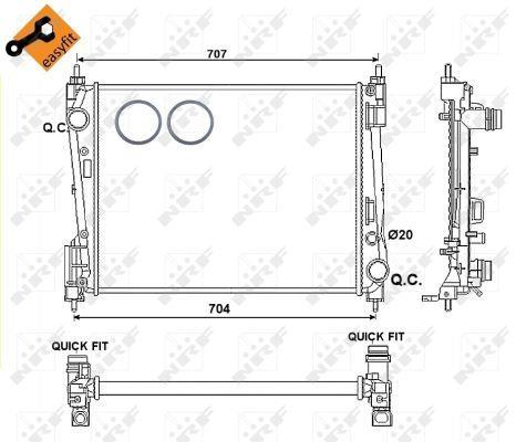 Radiador, refrigeración del motor NRF B.V. ref. 54752