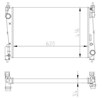 Radiador motor NRF B.V. 54752A