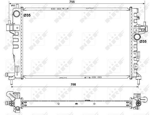 Radiateur moteur (Radiateur de refroidissement) NRF B.V. 54753