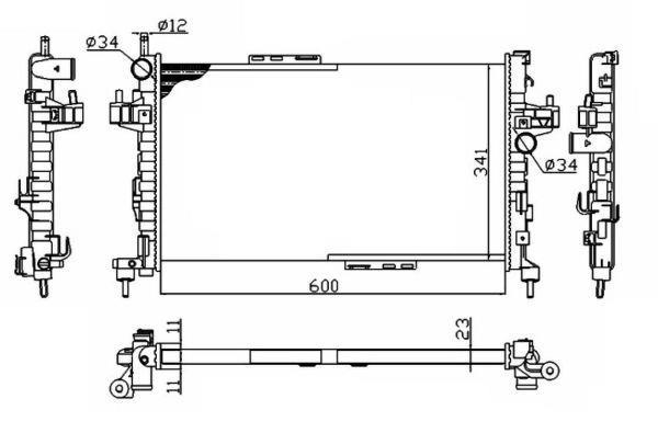 Radiateur moteur (Radiateur de refroidissement) NRF B.V. ref. 54753A