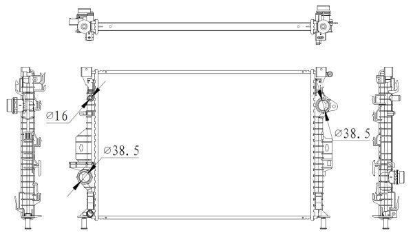Radiador, refrigeración del motor NRF B.V. ref. 550006