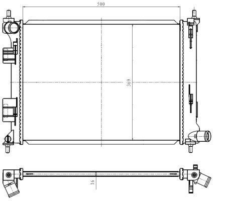 Radiador, refrigeración del motor NRF B.V. ref. 550010