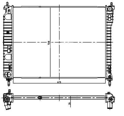 Radiador, refrigeración del motor NRF B.V. ref. 550013