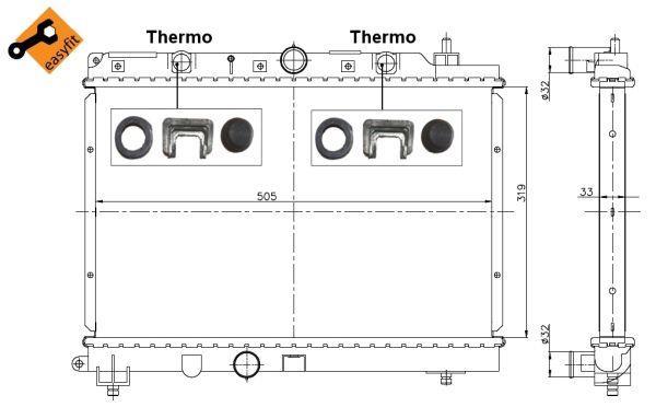 Radiador, refrigeración del motor NRF B.V. ref. 55305