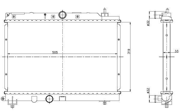 Radiateur moteur (Radiateur de refroidissement) NRF B.V. ref. 55306