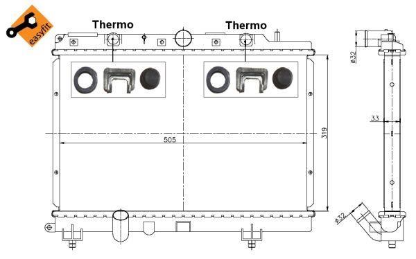 Radiador, refrigeración del motor NRF B.V. ref. 55307