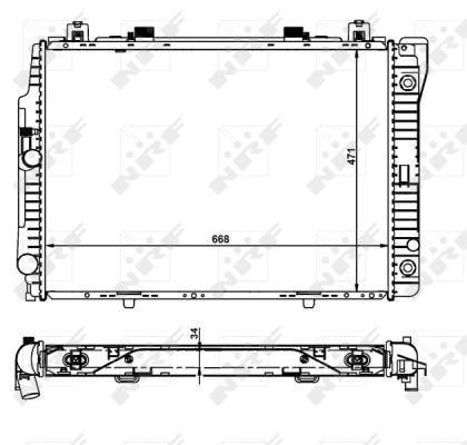 Radiador, refrigeración del motor NRF B.V. ref. 55315