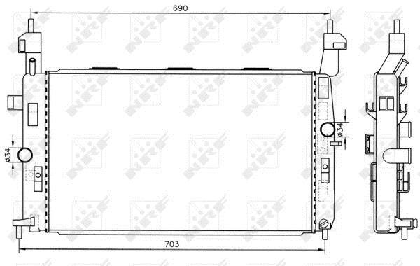 Radiateur moteur (Radiateur de refroidissement) NRF B.V. 55317