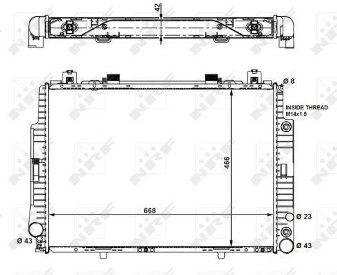 Radiador, refrigeración del motor NRF B.V. ref. 55320