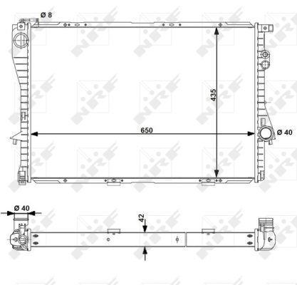 Radiador, refrigeración del motor NRF B.V. ref. 55323