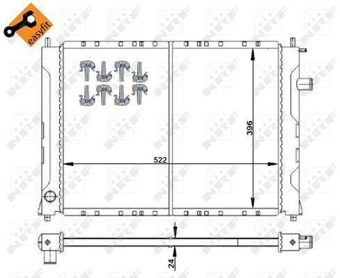 Radiador, refrigeración del motor NRF B.V. ref. 55326