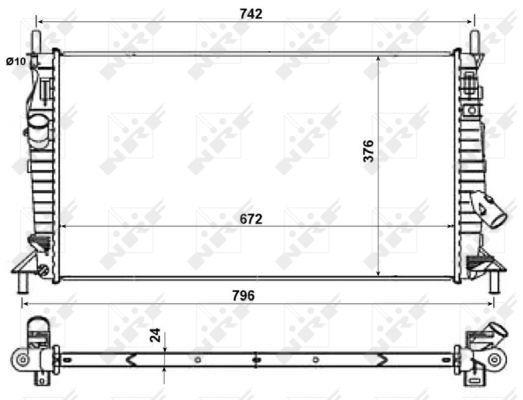 Radiador, refrigeración del motor NRF B.V. ref. 55327