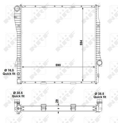 Radiador, refrigeración del motor NRF B.V. ref. 55329