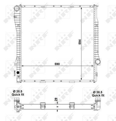 Radiador, refrigeración del motor NRF B.V. ref. 55330