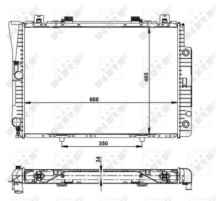 Radiador, refrigeración del motor NRF B.V. ref. 55332
