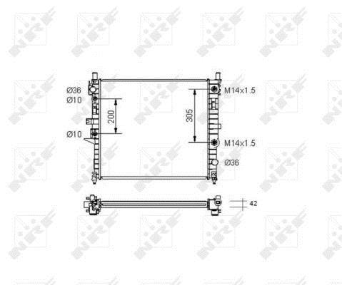 Radiador, refrigeración del motor NRF B.V. ref. 55336