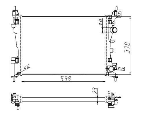 Radiador, refrigeración del motor NRF B.V. ref. 55341A
