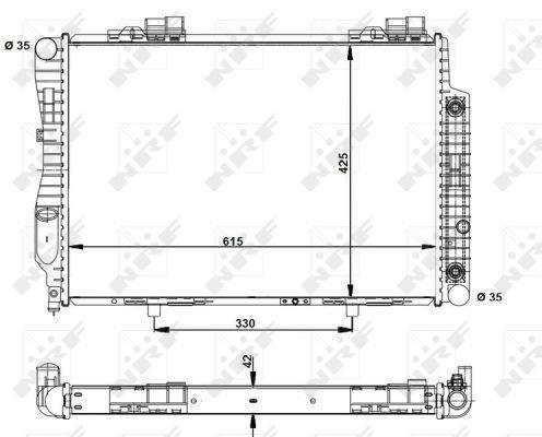 Radiador, refrigeración del motor NRF B.V. ref. 55345