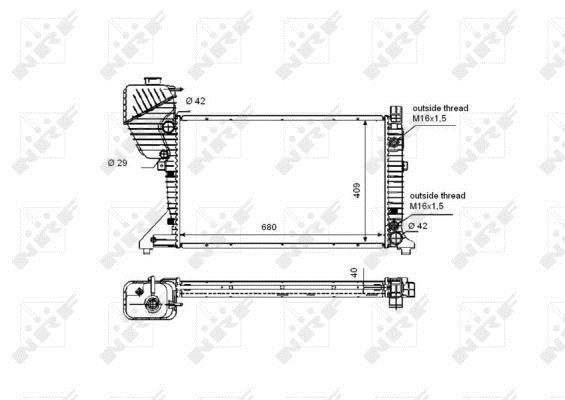 Radiateur moteur (Radiateur de refroidissement) NRF B.V. 55349