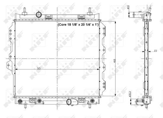 Radiador, refrigeración del motor NRF B.V. ref. 56018