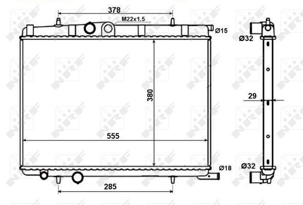 Radiateur moteur (Radiateur de refroidissement) NRF B.V. 56021