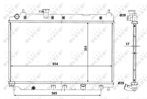 Radiateur moteur (Radiateur de refroidissement) NRF B.V. 56048